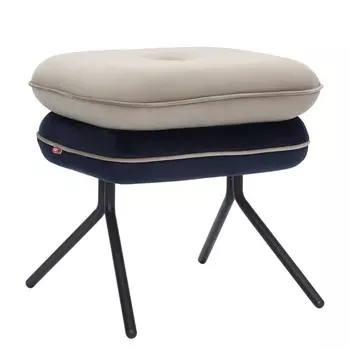 Пуф Pea, 497403425 мм, велюр, цвет бежевый / тёмно-синий