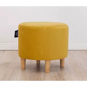 Пуф «Сидней раунд сканди», 400 × 400 × 340 мм, велюр, цвет горчичный