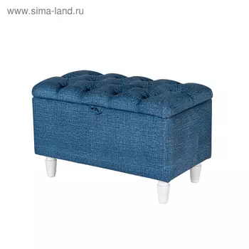Пуф Венеция 700х400х450 Синий велюр