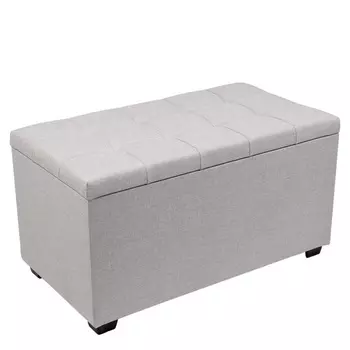 Пуф «Вернон», 750400410 мм, рогожка, цвет светло - серый