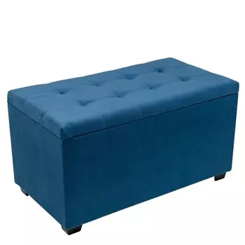 Пуф «Вернон», 750400410 мм, велюр, цвет синий