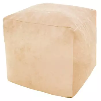Пуфик «Куб», микровельвет, цвет бежевый