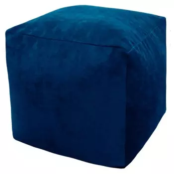 Пуфик «Куб», микровельвет, цвет синий
