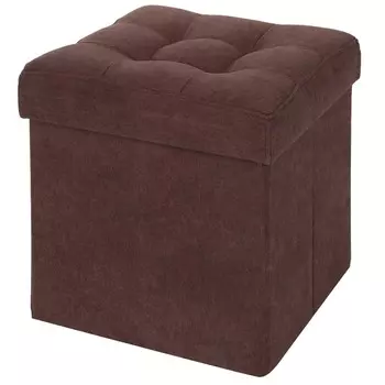 Пуфик складной, велюр, цвет коричневый