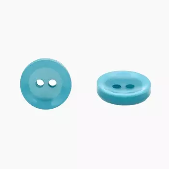 Пуговица 13 мм 2 прокола (028 бирюзовый), 100 шт
