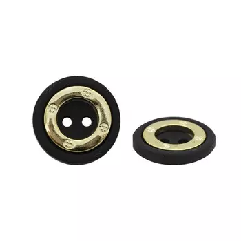 Пуговица 18 мм (черная резина/золото), 72 шт