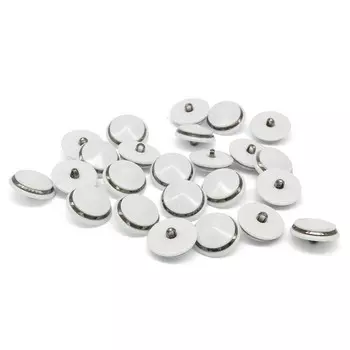 Пуговица 28 мм (белый/чёрный никель), 24 шт