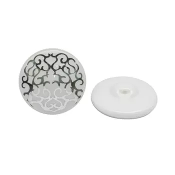 Пуговица 28 мм (белый+никель), 24 шт