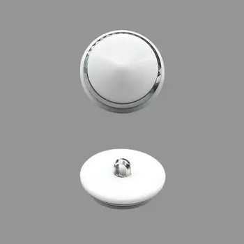 Пуговица 28 мм (белый/никель), 24 шт