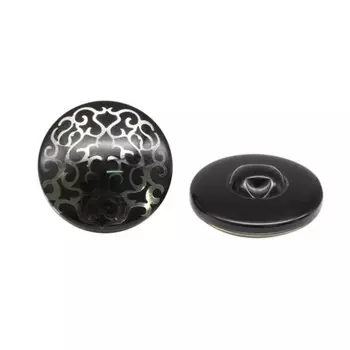 Пуговица 28 мм (чёрный+чёрный никель), 24 шт