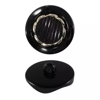 Пуговица 34 мм (чёрный/золото), 12 шт