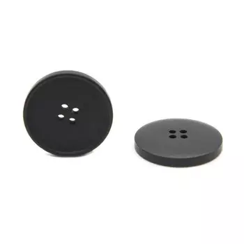 Пуговица 40L (25 мм) 4 прокола (Black (чёрный)), 36 шт
