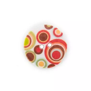 Пуговица 40L, 2 прокола (col.B (красный)), 24 шт