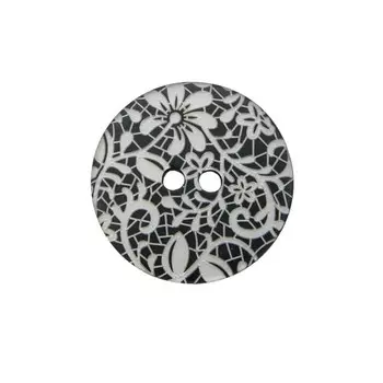 Пуговица 44L, 2 прокола (Black (чёрный)), 12 шт