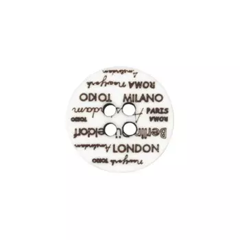 Пуговица 4 прокола «Города», 50 шт