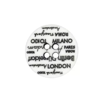 Пуговица 4 прокола «Города», 50 шт