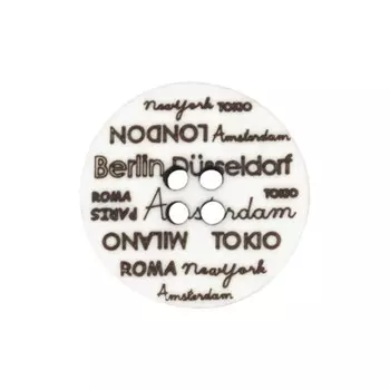 Пуговица 4 прокола «Города», 50 шт