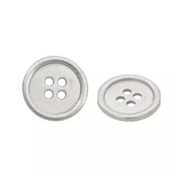 Пуговица д-17 мм. сереб., 50 шт
