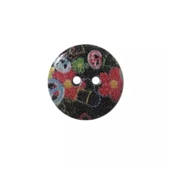 Пуговица деревянная «Цветы» 15 мм (цвет 122), 100 шт