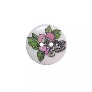 Пуговица деревянная «Цветы» 15 мм (цвет 135), 100 шт