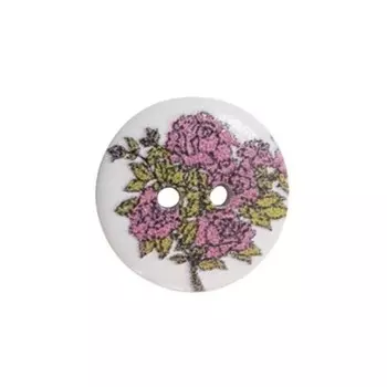 Пуговица деревянная «Цветы» 15 мм (цвет 143), 100 шт