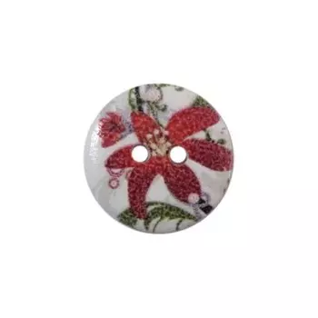 Пуговица деревянная «Цветы» 15 мм (цвет 162), 100 шт