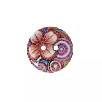 Пуговица деревянная «Цветы» 15 мм (цвет 27), 100 шт