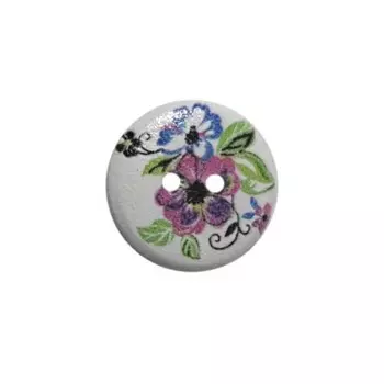 Пуговица деревянная «Цветы» 15 мм (цвет 283), 100 шт