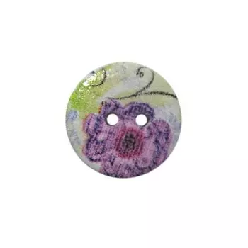 Пуговица деревянная «Цветы» 15 мм (цвет 287), 100 шт