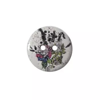 Пуговица деревянная «Цветы» 15 мм (цвет 55), 100 шт