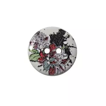 Пуговица деревянная «Цветы» 15 мм (цвет 63), 100 шт