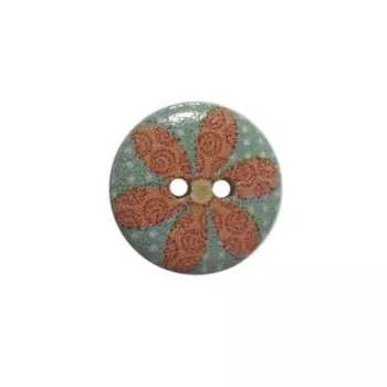 Пуговица деревянная «Цветы» 15 мм (цвет 71), 100 шт
