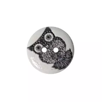 Пуговица деревянная «Фауна» 15 мм (Сова 1), 100 шт