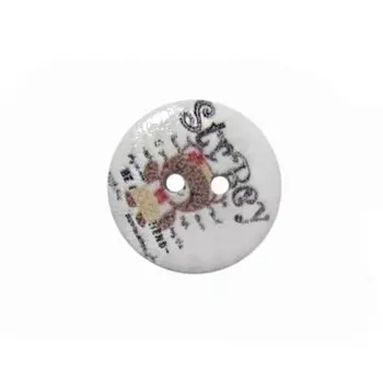 Пуговица деревянная «Мультяшные персонажи» 18 мм (Мишка 23), 100 шт