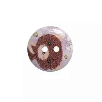 Пуговица деревянная «Мультяшные персонажи» 18 мм (Мишка 30), 100 шт