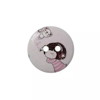 Пуговица деревянная «Мультяшные персонажи» 18 мм (Щенок 1), 100 шт