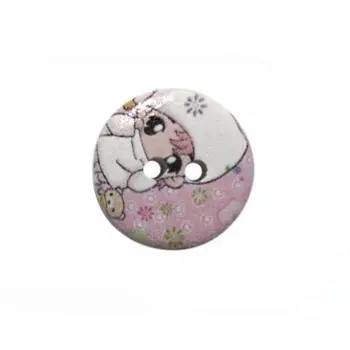 Пуговица деревянная «Новый год» 15 мм (Девочка), 100 шт