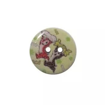 Пуговица деревянная «Разное» 18 мм (Чип и Дейл), 100 шт