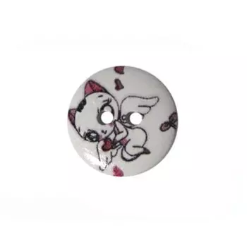 Пуговица деревянная «Сердечки» 18 мм (цвет 20), 100 шт