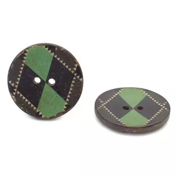 Пуговица кокос 44L (col.A (зелёный)), 12 шт