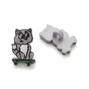 Пуговица «Котёнок» 28L (D96 серый), 72 шт