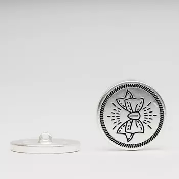 Пуговица металлическая «Бантик большой», размер 22 мм