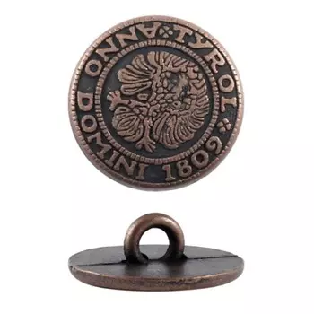 Пуговица на ножке 15 мм «Герб», 50 шт