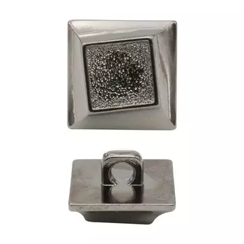 Пуговица на ножке «квадрат» M (чёрный никель), 24 шт