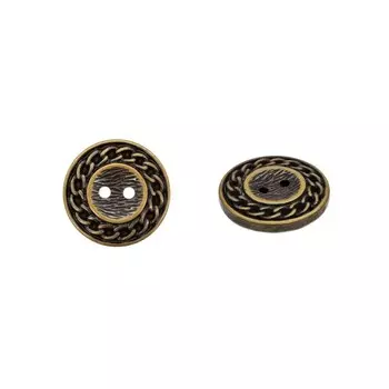 Пуговица на прокол, 15 мм (AB), 72 шт