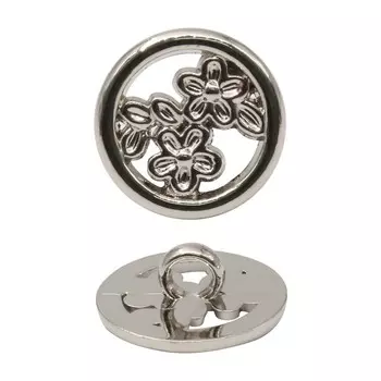 Пуговица пальтовая на ножке (металл) 676448 (никель), 24 шт