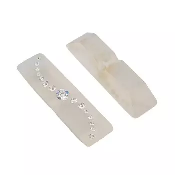 Пуговица пальтовая со стразами на ножке (пластик), 6 шт