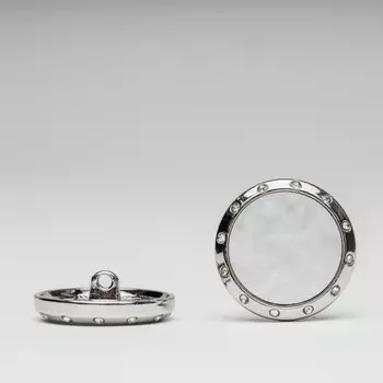 Пуговица «Перламутр в никеле» большая, размер 22 мм