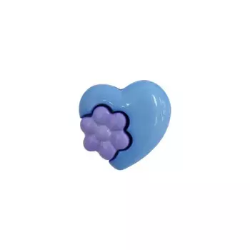 Пуговица «Сердце» с цветком 15 мм (373/144), 36 шт в уп., 1 упак