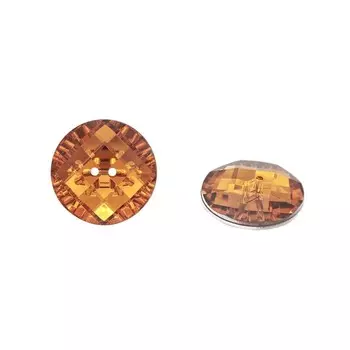 Пуговица-страза на прокол 34 мм (янтарный), 24 шт
